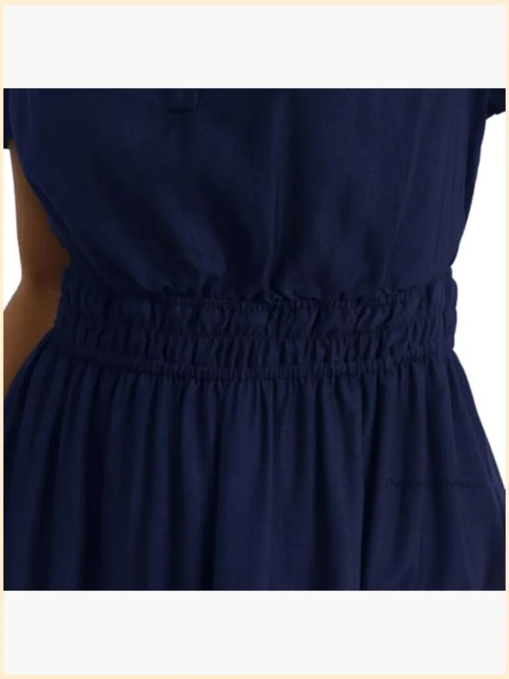 Maxi Dress with Pockets Short Sleeve V-Neck Elastic Waist Boho Casual - Picture 6 of 7